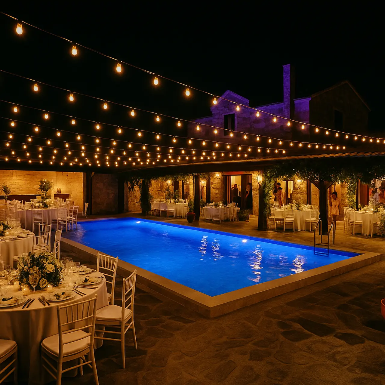 Wedding at the pool